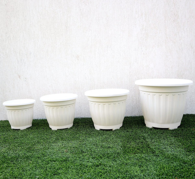 Flower Pot | Outdoor Round Plastic Planter - Greensouq - 