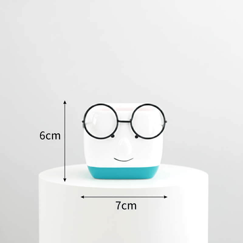 Geometric Textured Ceramic Planter (Height 6cm x width 7cm) - Greensouq - 