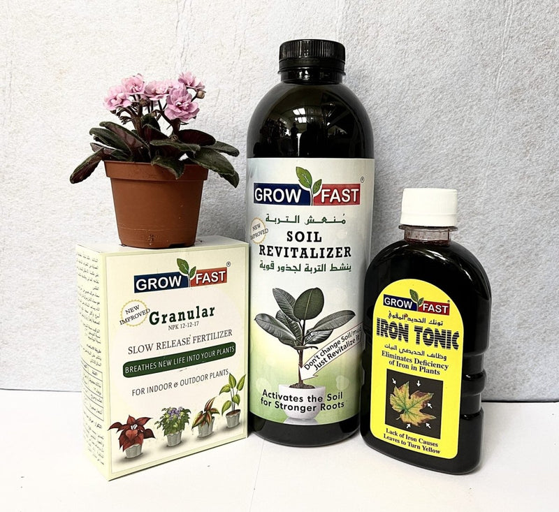 Grow Fast "Soil Revitalizer, Iron Tonic, Granular NPK" Best for Indoor and Outdoor Plants - Greensouq - 