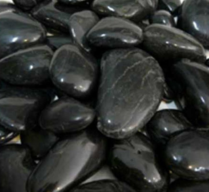 High Polished Black Pebbles 3 - 5cm - Greensouq - 