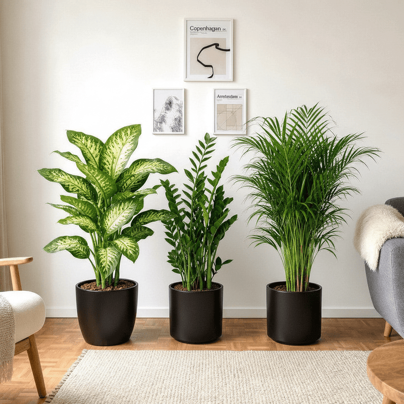 Home Decorator Plant Bundle 80-100cm in Ceramic Pot (Medium) | UAE Lush Greens! - Greensouq - indoor