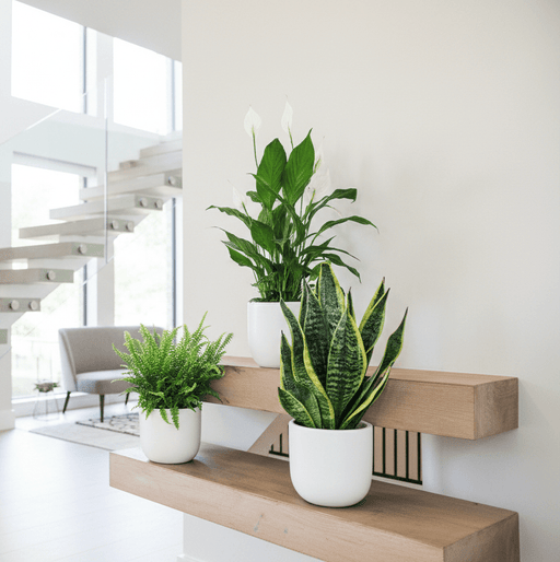 Large Air Purifying Plants Bundle in White Ceramics Pot | UAE's Premium Greens! - Greensouq - 