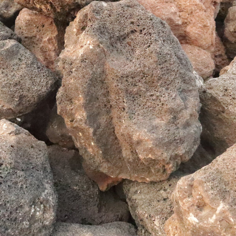 Large Black Lava Stones Red shade - Volcanic Black Stones - Natural Decorative Stone - Min Size 40x40x40cm - Greensouq - 