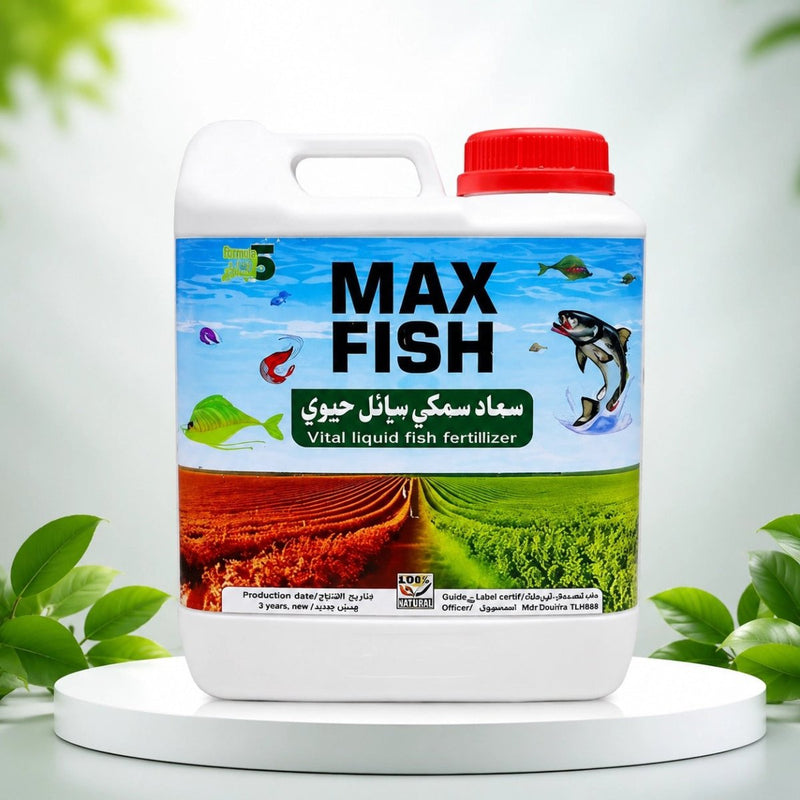 Max Fish Vital Liquid Organic Fish Fertilizer (5L) All-Purpose Nutrient Rich Soil Conditioner & Plant Booster - Greensouq -