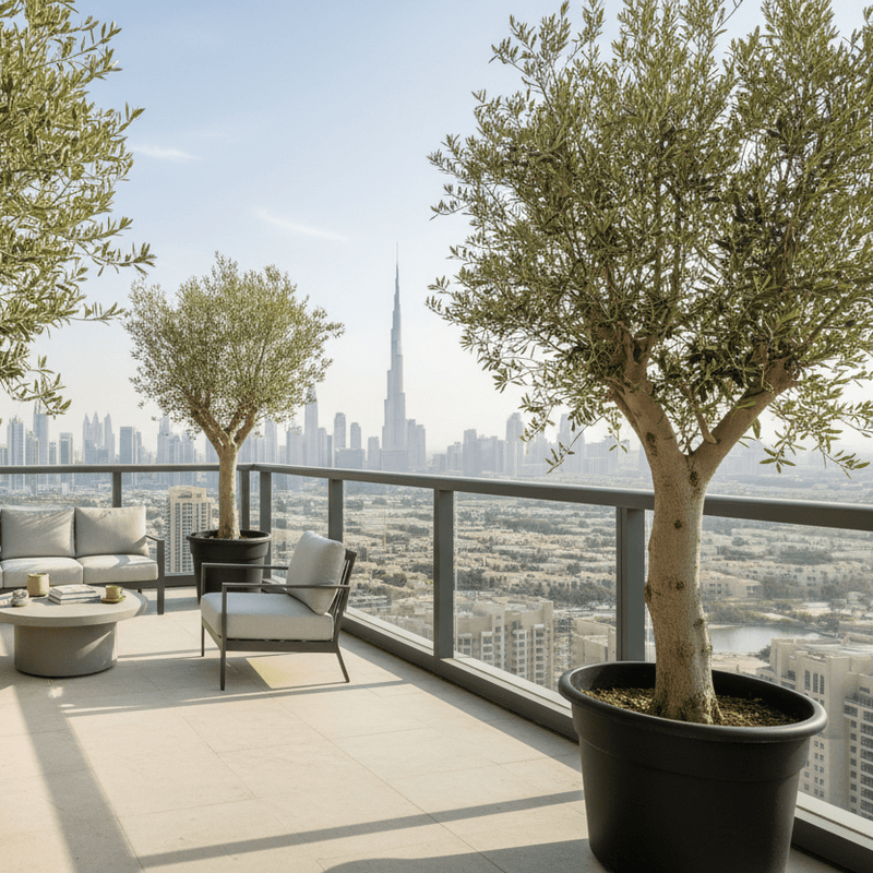 Olea europea or Mature Olive Tree 1.6 - 1.8m, 100 - 120mm Dia - Greensouq - 