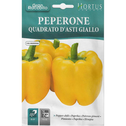 Pepper Chilli "Peperone Quadrato D’ Asti Giallo" Seeds by Hortus - Greensouq - 