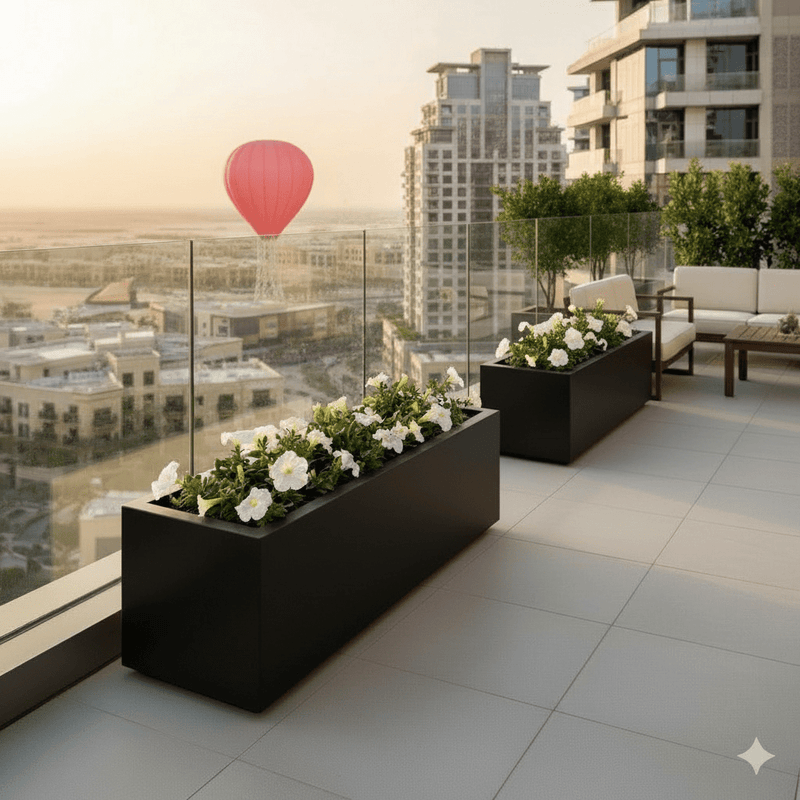 Petunia Flowers In Grp Pot 90x30x30 - Greensouq - 