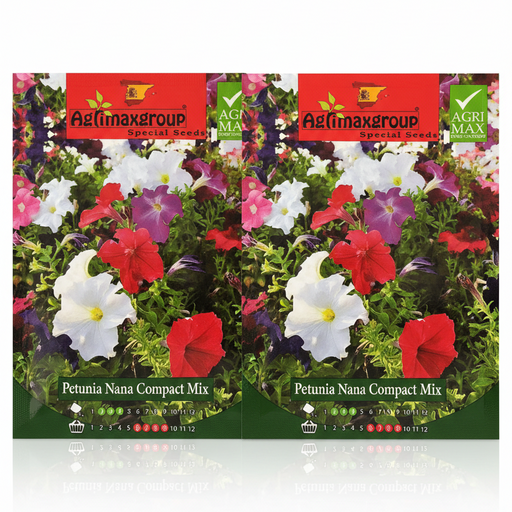 Mix Petunia Seeds | Petunia Nana Compact Mix Flower Seeds by Agrimax Spain - Greensouq -