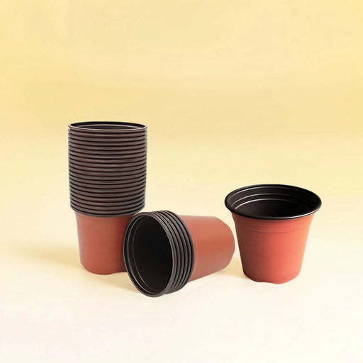 Plastic Nursery Pot, Yardwe 100 Pcs Plastic Planter Container "V9 Pot" - Greensouq - 