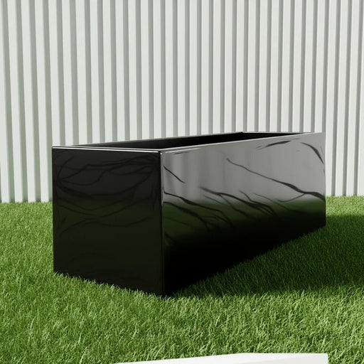 Rectangular GRP Pot 50x20x20cm Modern Durable Outdoor Planter - Greensouq - 