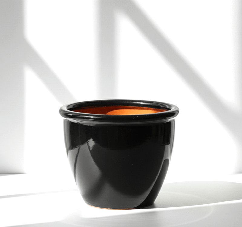 Rolled Rim Pot Outdoor Ceramic Pot, Trendy Outdoor Pot (Multi - colour) - Greensouq - 