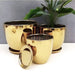 Shining Gold Vase Set (Ceramic Vase) with Saucer - Greensouq - 