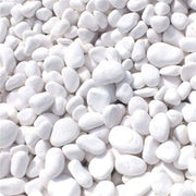Snow White Pebbles 20KG | Natural Decorative Rocks for Garden plants succulents Vase Landscape Outdoor stones - Greensouq - 