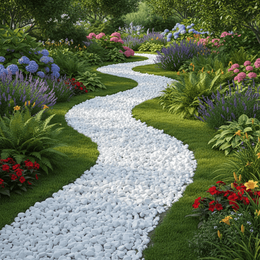 Snow White Pebbles 20KG | Natural Decorative Rocks for Garden plants succulents Vase Landscape Outdoor stones - Greensouq - 