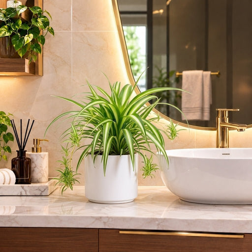 Spider Plant or Air Plant (Chlorophytum Comosum) in Ceramic Pot | Dubai's Popular Houseplant - Greensouq -