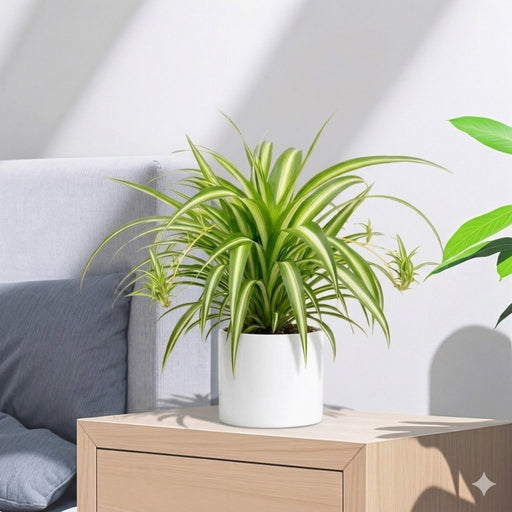 Spider Plant or Air Plant (Chlorophytum Comosum 'Variegatum') | Dubai's Popular Indoor Plant! Bedroom plant - Greensouq - 