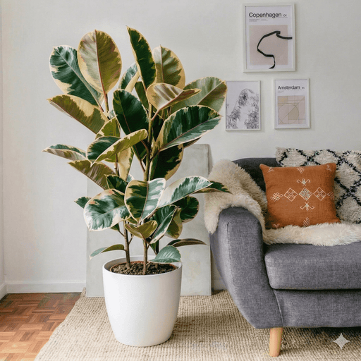 Variegated Rubber Plant | Ficus Elastica Tineke - Greensouq - 