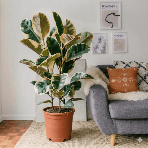 Variegated Rubber Plant | Ficus Elastica Tineke - Greensouq - 