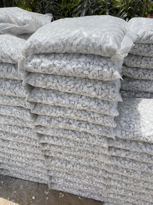 White Marble Gravel 1 - 2cm 20kg Bag Garden Marble Gravel, Best Garden Ground Cover - Greensouq - 