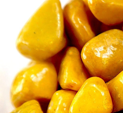 Yellow Decorative Painted Pebbles Greensouq