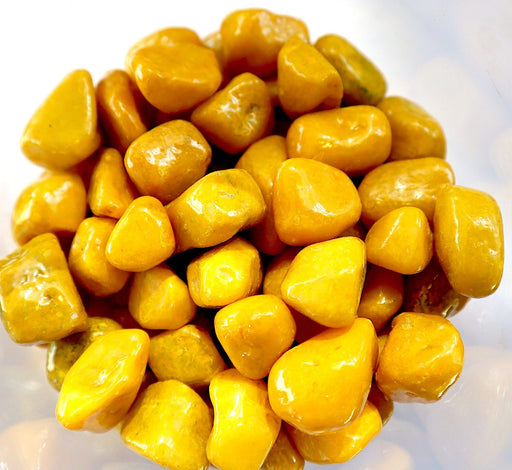 Yellow Decorative Painted Pebbles Greensouq