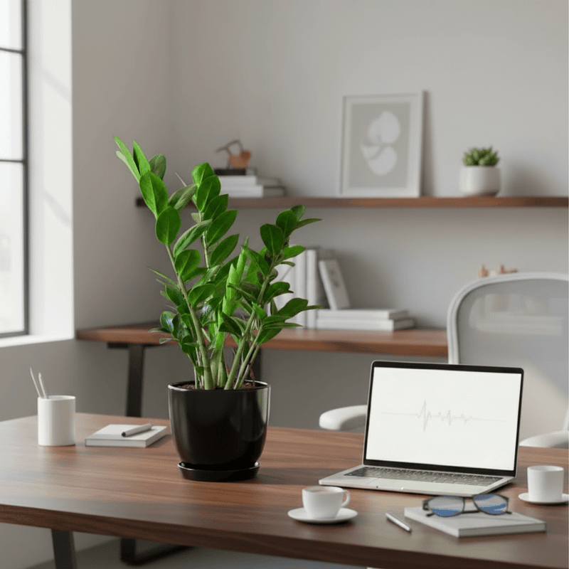 Zamioculcas Zamiifolia, Zanzibar Gem or ZZ Plant in Ceramic Pot - Greensouq - 