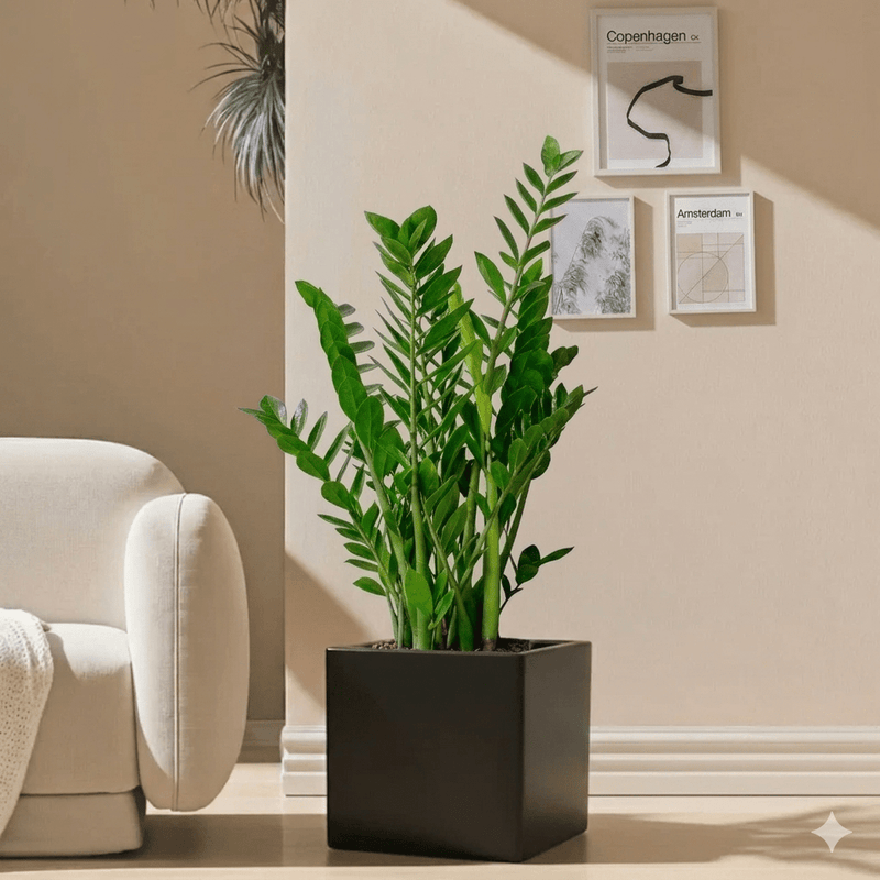 ZZ Plant indoor / Zamioculcas Zamiifolia, Zanzibar Gem60 - 80cm in in Grp Square Pot 40x40 | UAE's Lush Greens! - Greensouq - 