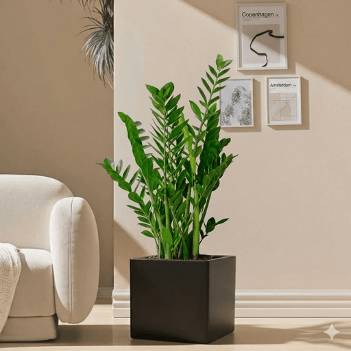 ZZ Plant indoor / Zamioculcas Zamiifolia, Zanzibar Gem60 - 80cm in in Grp Square Pot 40x40 | UAE's Lush Greens! - Greensouq - 