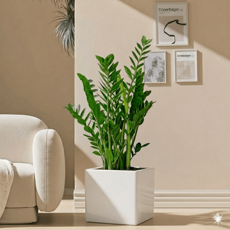 ZZ Plant indoor / Zamioculcas Zamiifolia, Zanzibar Gem60 - 80cm in in Grp Square Pot 40x40 | UAE's Lush Greens! - Greensouq - 